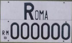 Targa di esempio: Roma 000000