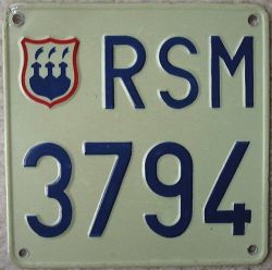 Motorcycle plate from San Marino