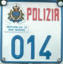 Targa della polizia di San Marino
