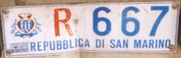 Trailer plate of San Marino